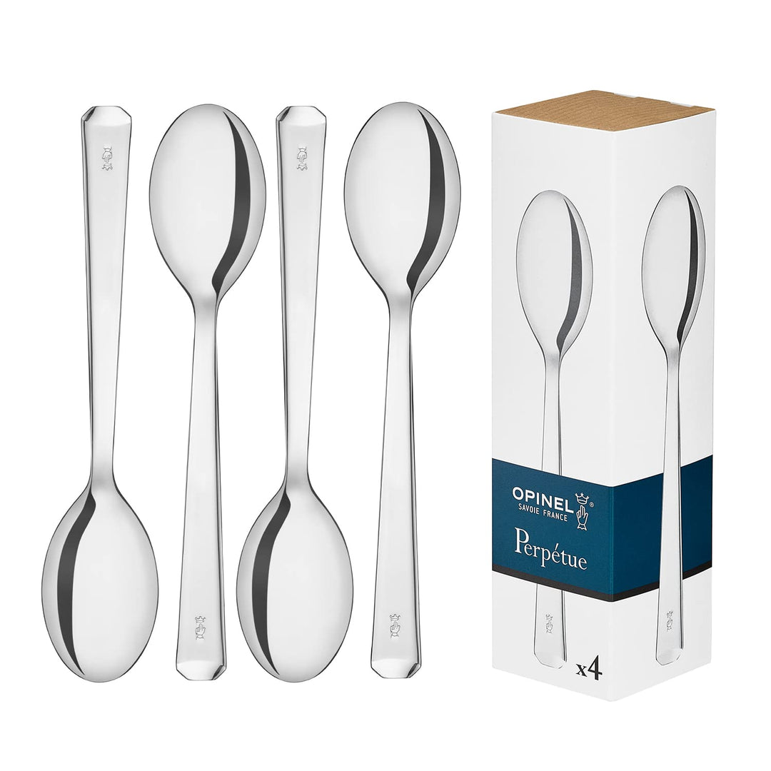 Opinel Schachtel mit vier Löffeln Perpétue aus Edelstahl, leicht zu reinigen, praktisch, 254617