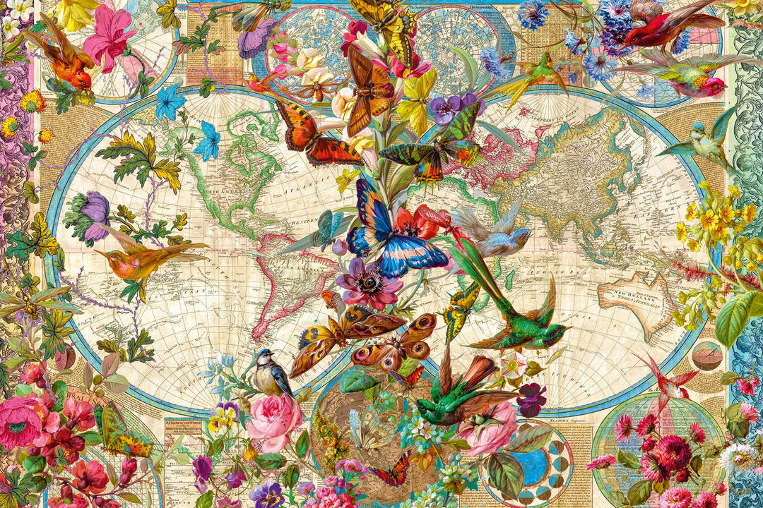 Ravensburger Puzzle 17117 Weltkarte mit Schmetterlingen 3000 Teile Puzzle