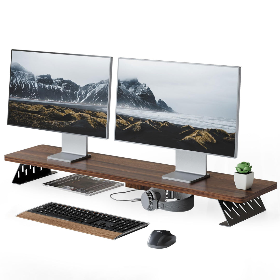 Fenge Dual Monitorständer mit Modernen Metallfüssen Multifunktionaler Bildschirmständer für Computer