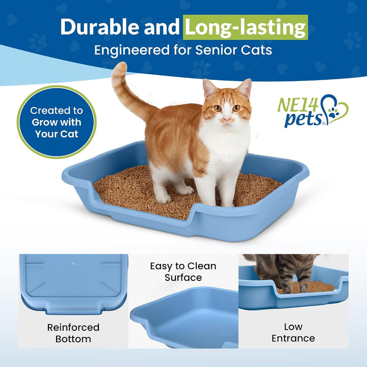 Kitty Go Here Katzentoilette Senior, 61 x 50,8 x 12,7 cm, Blau, Blau Large (1 Pack)