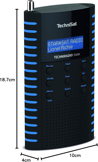 TechniSat TechniRadio Solar tragbares DAB Radio (DAB+, UKW, Kopfhöreranschluss, Aufladung über Solar