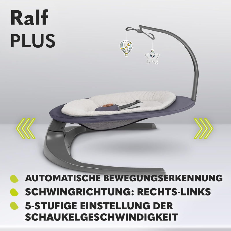 LIONELO Ralf 2in1 Babywippe und Liegestuhl, Fernbedienung, 12 Melodien, zwei Schaukelrichtungen, 5 S