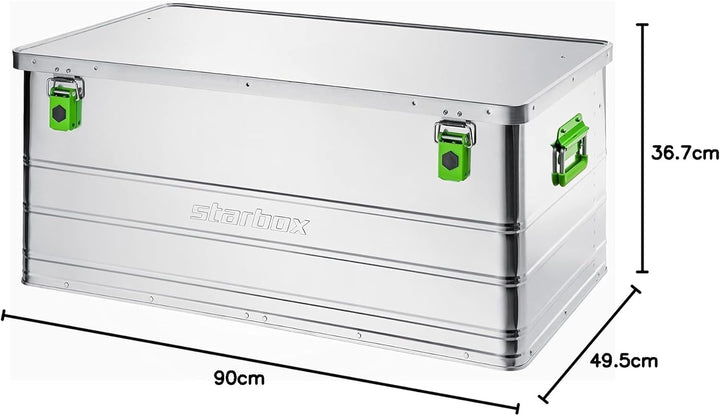 ALUTEC Aluminiumbox Starbox 140 (Inhalt 140 l, Aussenmasse (LxBxH) 900 x 480 x 380 mm, staub-/spritz