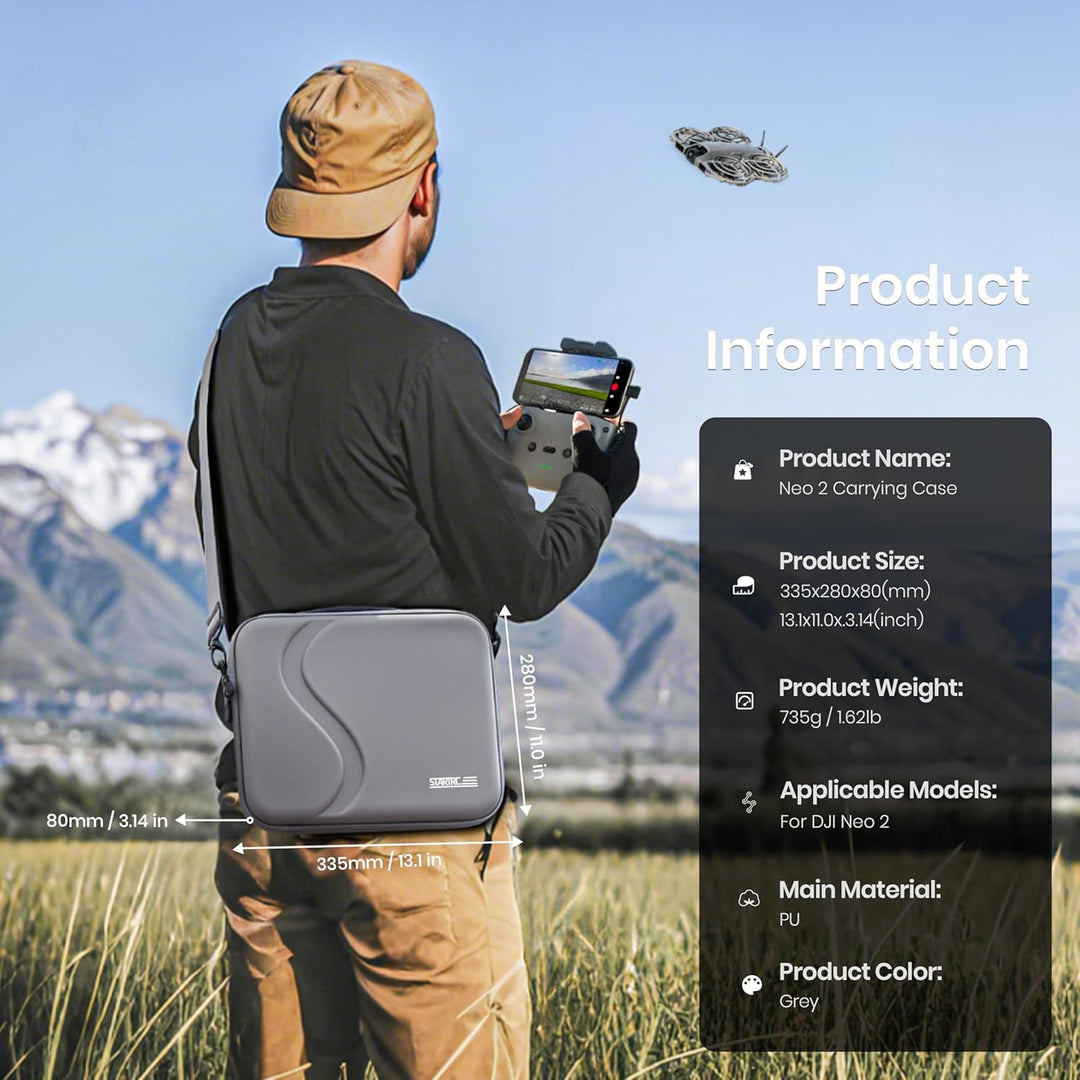 STARTRC Neo 2 Tasche,Tragbar PU Case für DJI Neo 2 Fly More Combo Zubehör, Tragetasche für DJI Neo 2