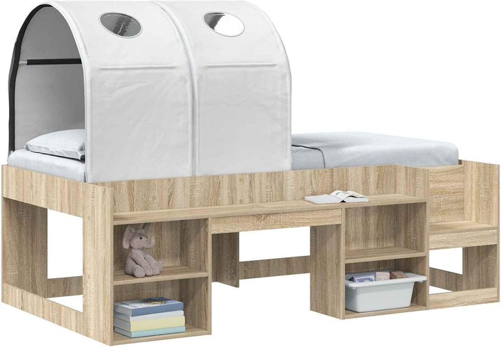 Bettunnel 2-teilig Weiss 211 x 52,5 x 2 cm Polyester mit Montage, langlebig und atmungsaktiv, ideal