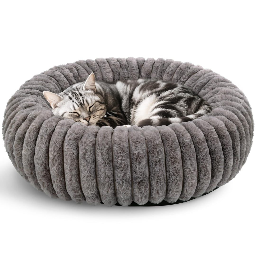 Katzenbett, Rund Katzennest, Donut Haustierbett Tierbett Kleine Hundebett Waschbarer Flauschiges Ind