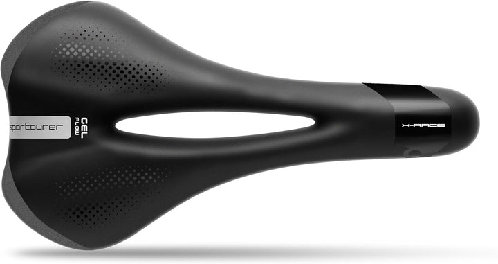 Sportourer X Race Gel Flow Hi-Viz Fahrradsattel, schwarz, One