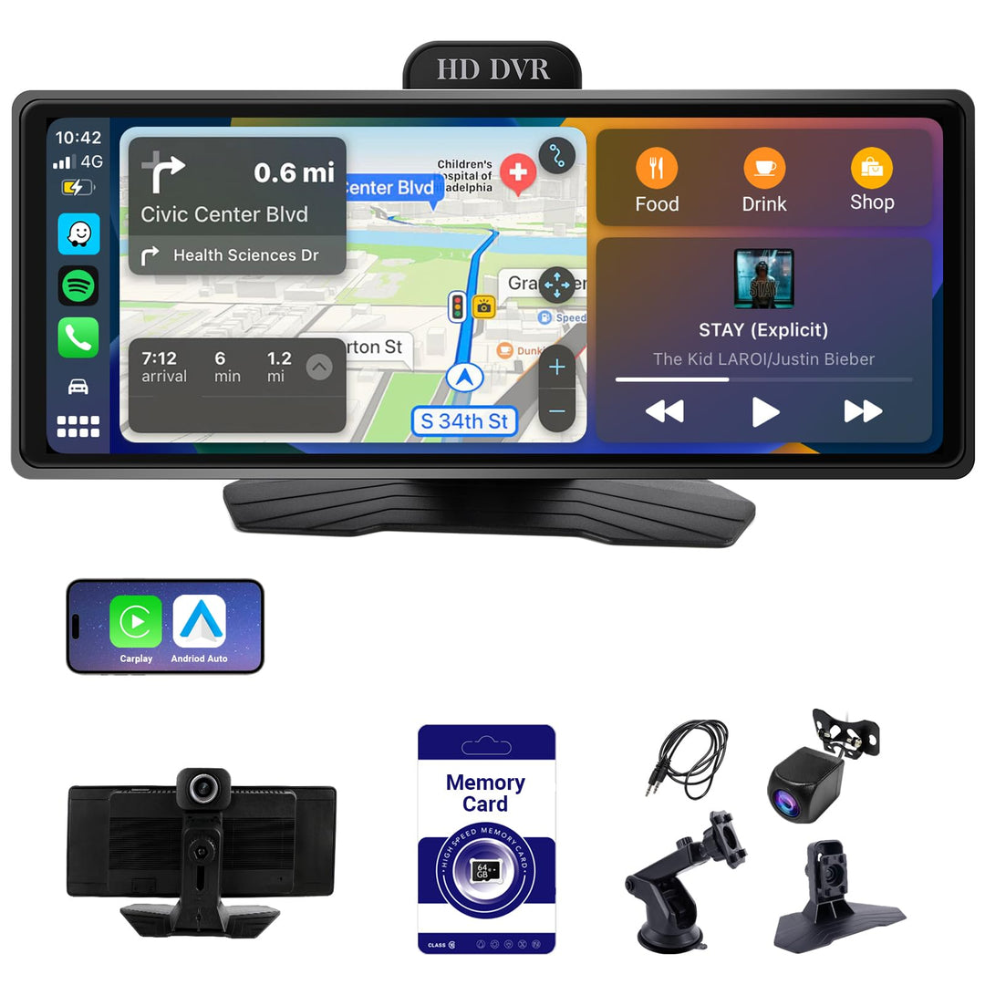 Haudio Carplay Display,für Wireless Carplay und Android Auto,HD Touchscreen Tragbarer CarPlay Bildsc