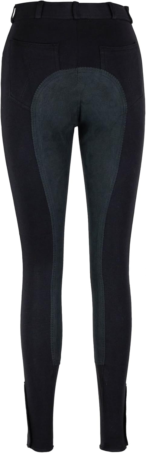 RL24 - Damen Reithose Vollbesatz BASICLINE 46 Schwarz/Schwarz, 46 Schwarz/Schwarz