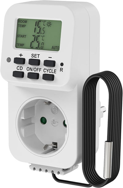 Perfect Steckdosen-Thermostat - Klimaregelung - 5-30°C - 3500W - 230V/16A - für Heiz- und Kühlgeräte