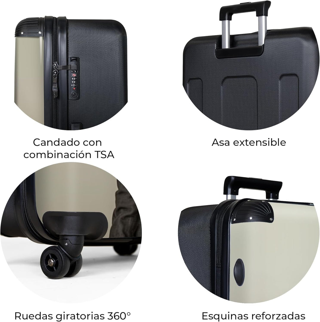 NoBoringSuitcases.com® Koffer XL Gross 77x51.5x28 cm Hartschale Reisekoffer 4 Rollen Leicht Koffer T