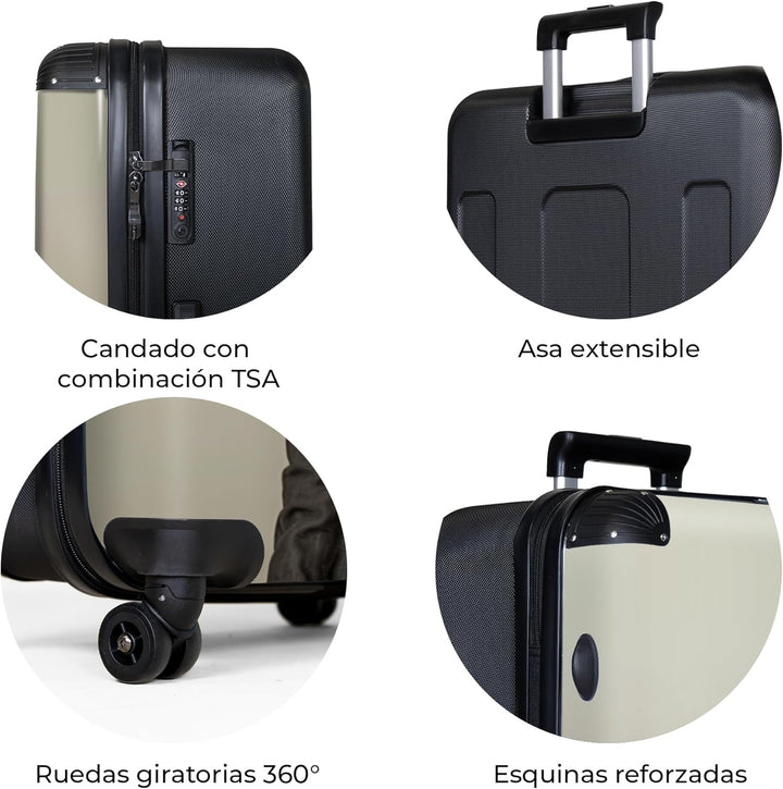 NoBoringSuitcases.com® Koffer XL Gross 77x51.5x28 cm Hartschale Reisekoffer 4 Rollen Leicht Koffer T