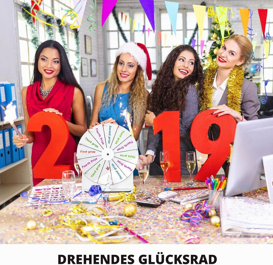 Glücksrad Zum Drehen, 29 Cm Hölzernes Glücksrad, Glücksrad Zum Selbstgestalten Mit Radiergummi Marki