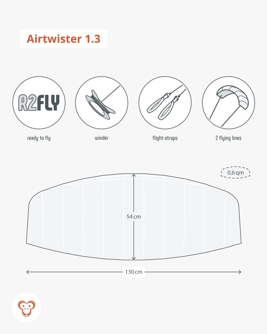 Skymonkey Airtwister Lenkmatte inkl. Packsack & Flugschlaufen - Lenkdrachen bereits fertig angeleint