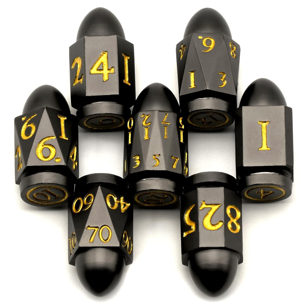 DND Würfelset Dungeons and Dragons Würfel, ZHOORQI Bullet Metall Würfel Set, Polyedrische Würfel Set