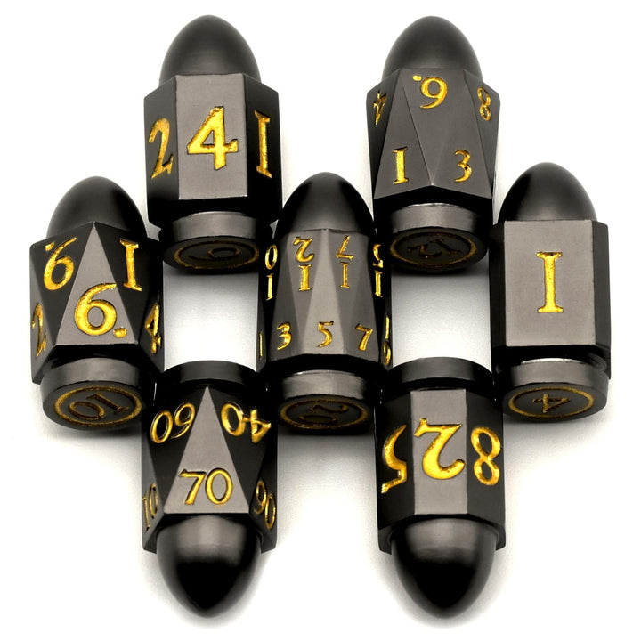 DND Würfelset Dungeons and Dragons Würfel, ZHOORQI Bullet Metall Würfel Set, Polyedrische Würfel Set