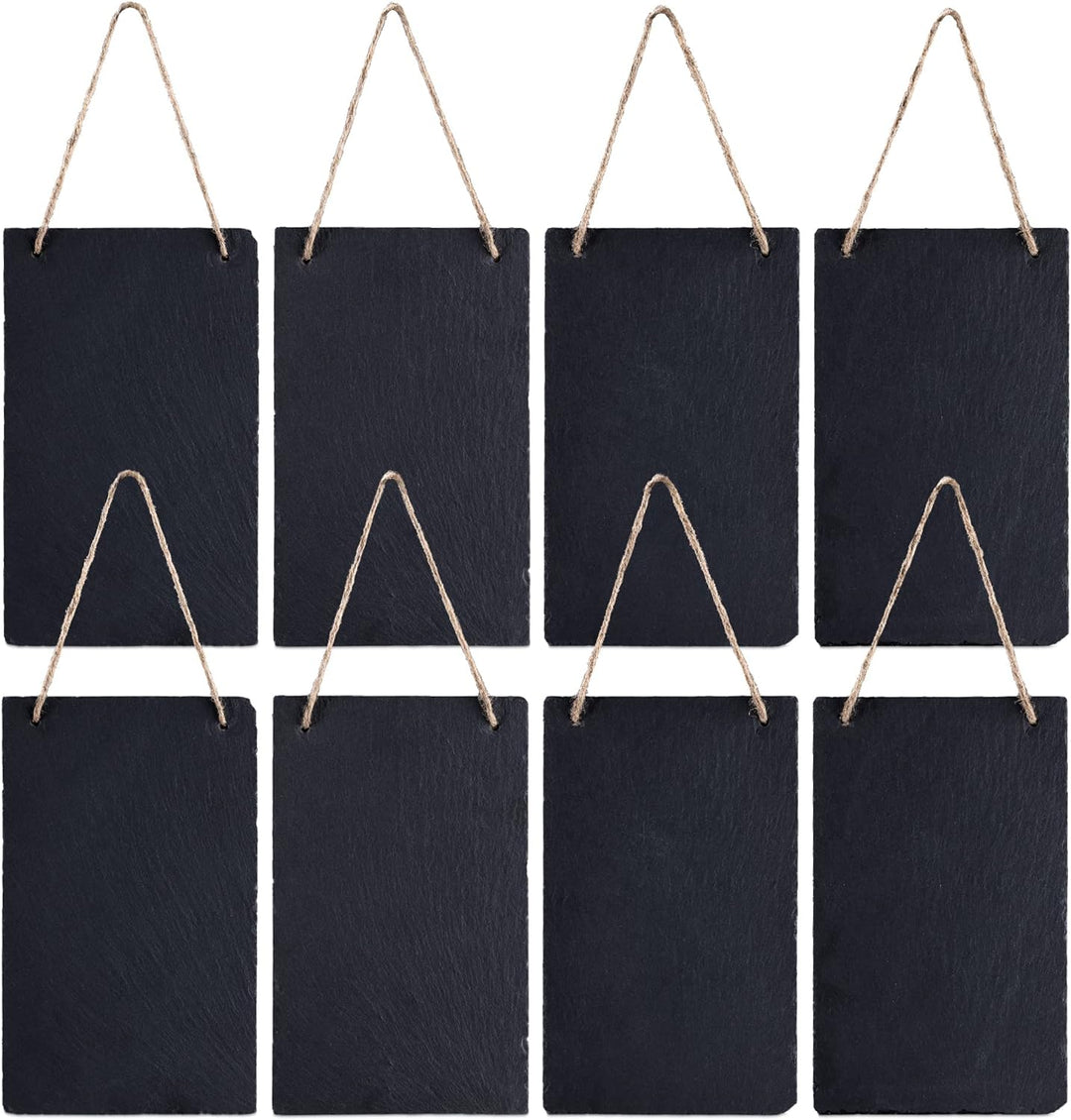 Navaris 8X Schiefertafel zum Aufhängen vertikal - 25x15cm Schiefer Kreidetafel Set klein - Tafel Sch