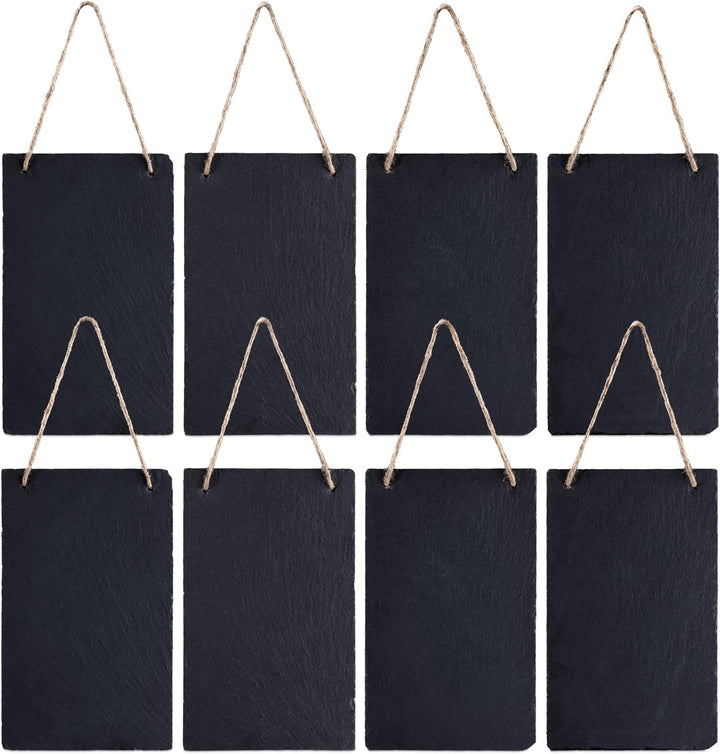 Navaris 8X Schiefertafel zum Aufhängen vertikal - 25x15cm Schiefer Kreidetafel Set klein - Tafel Sch