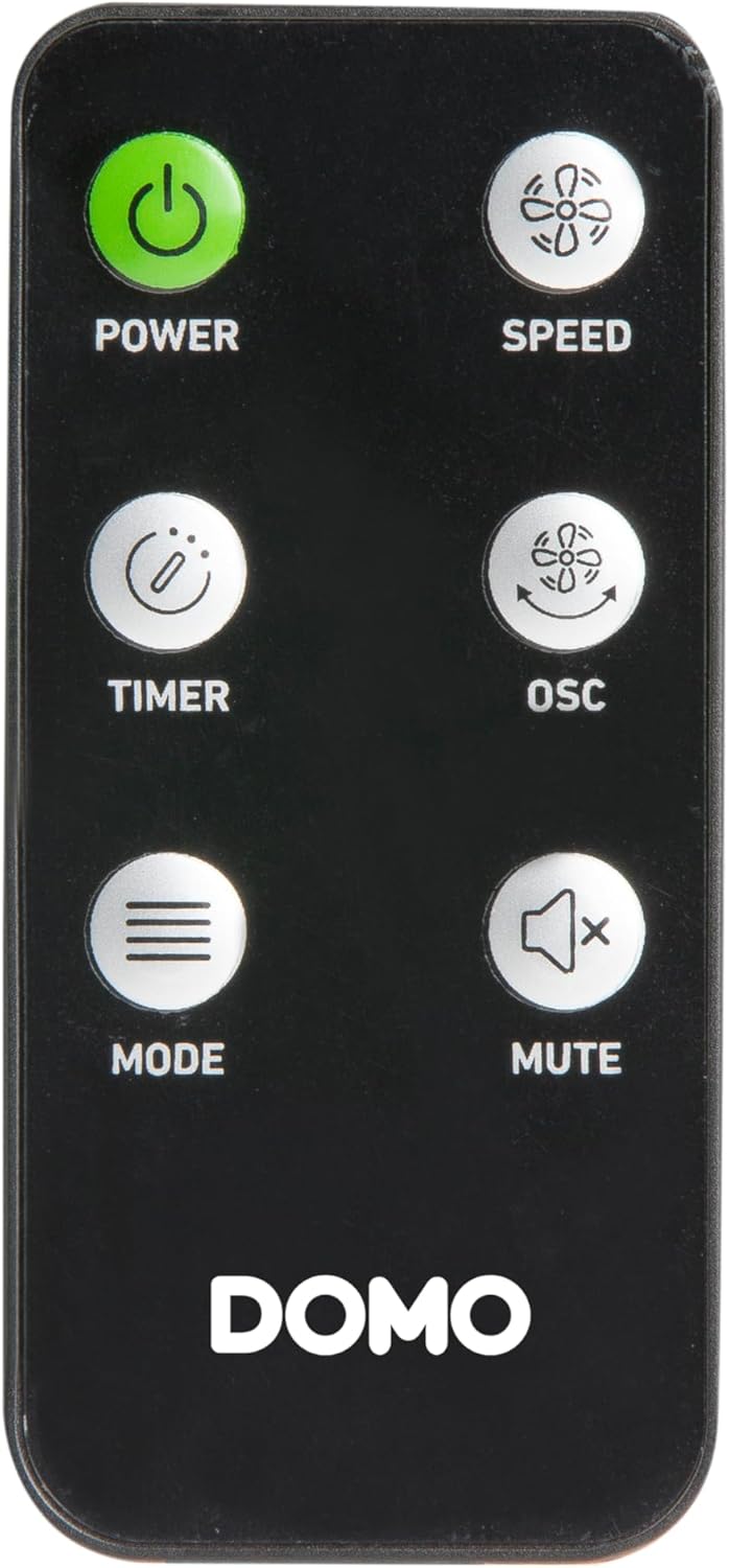 DOMO DO8152 Turmventilator mit Fernbedienung – 3 Geschwindigkeiten – 4 Modi – 8 Stunden Timer – Oszi