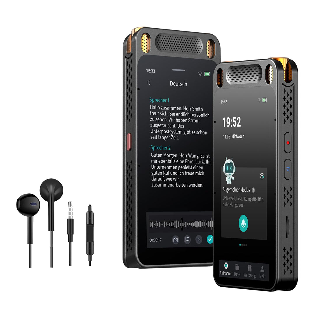 Note AI Digitales Diktiergerät Mit Wiedergabefunktion,Voice Recorder Unterstützung Kostenlose Transk