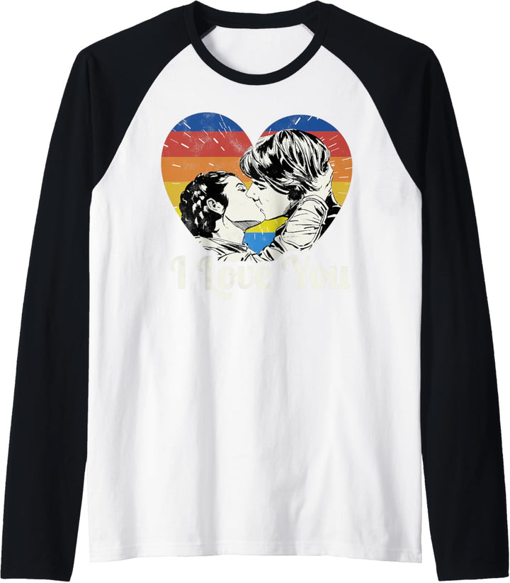 Star Wars Han Solo Princess Leia Cute Cartoon Style Raglan