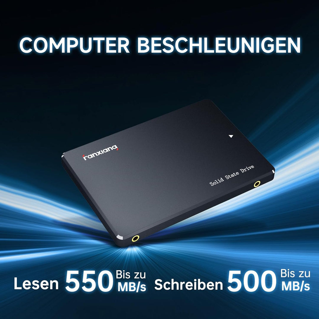 fanxiang SSD 2TB Internes Solid State Drive SATA III 6 Gb/s 2,5 Zoll, 3D NAND, SLC Cache, Bis Zu 550