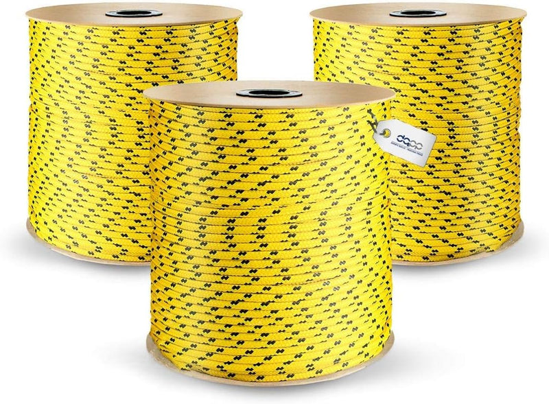 100m POLYPROPYLENSEIL 6mm GELB Polypropylen Seil Traglast bis 420 kg Tauwerk PP Flechtleine Textilse
