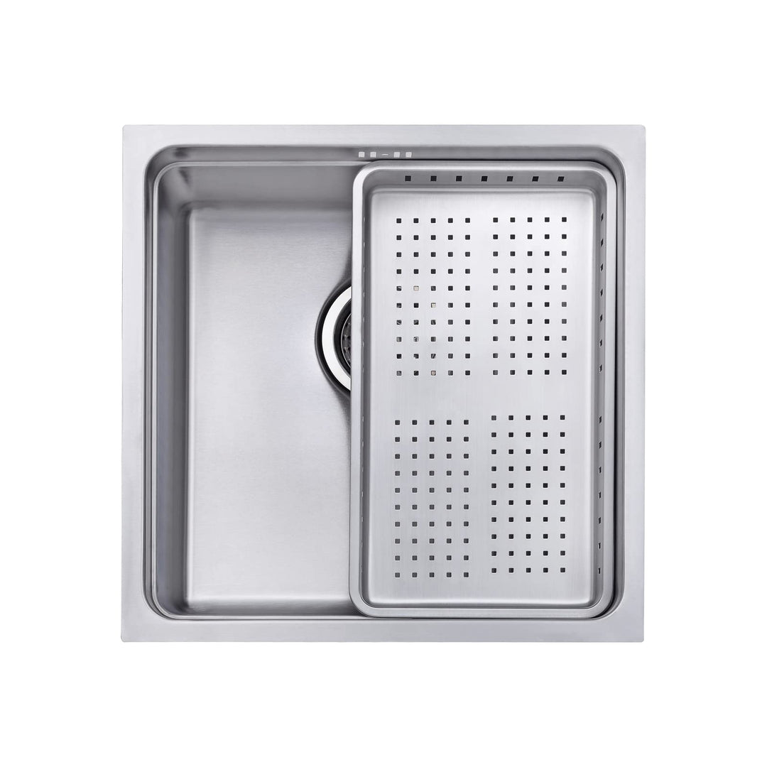 JASSFERRY Küchenspüle 1 Becken Unterbau-Küchenspüle, Unterbauspüle mit Geschirrkorb 440 x 440 Edelst