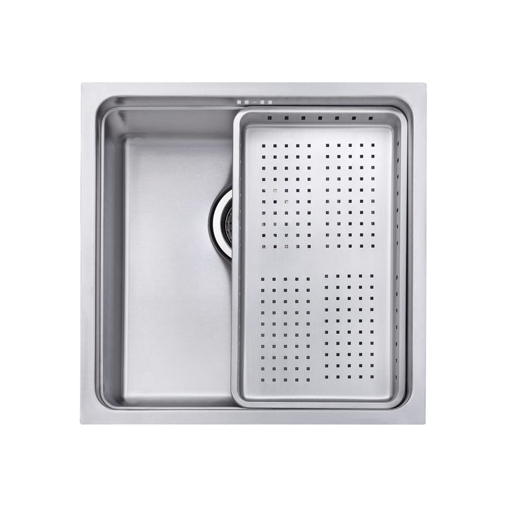 JASSFERRY Küchenspüle 1 Becken Unterbau-Küchenspüle, Unterbauspüle mit Geschirrkorb 440 x 440 Edelst