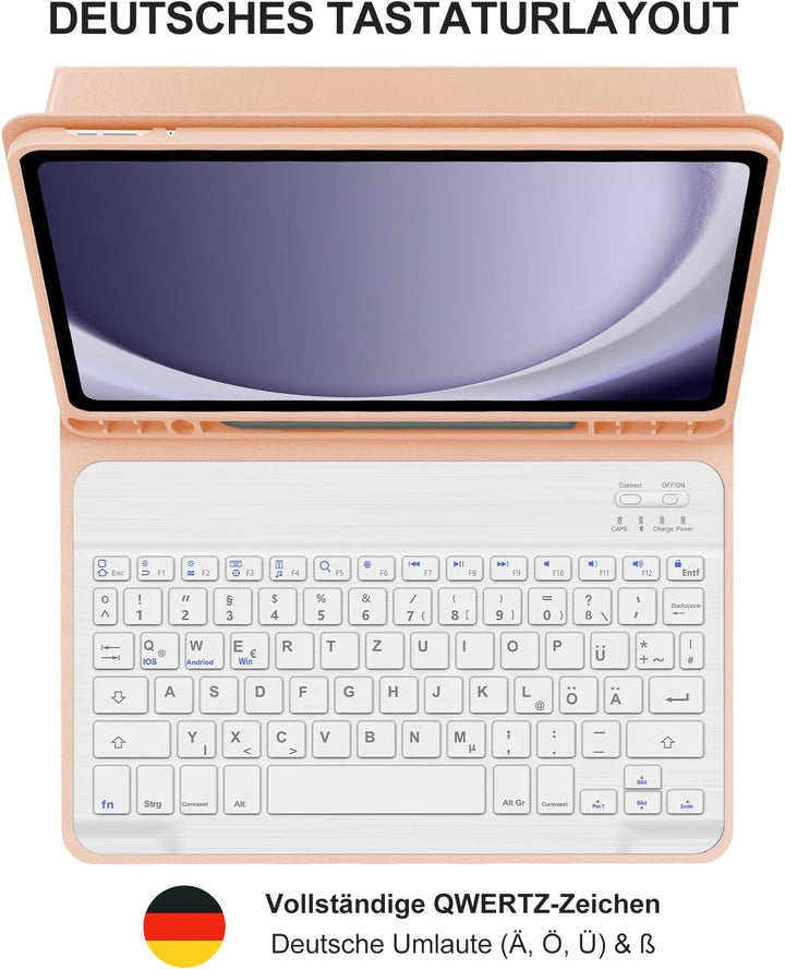 JADEMALL DE Tastatur Hülle für Samsung Galaxy Tab A9 Plus 2023 11 Zoll (SM-X210/X215/X216) - Abnehmb