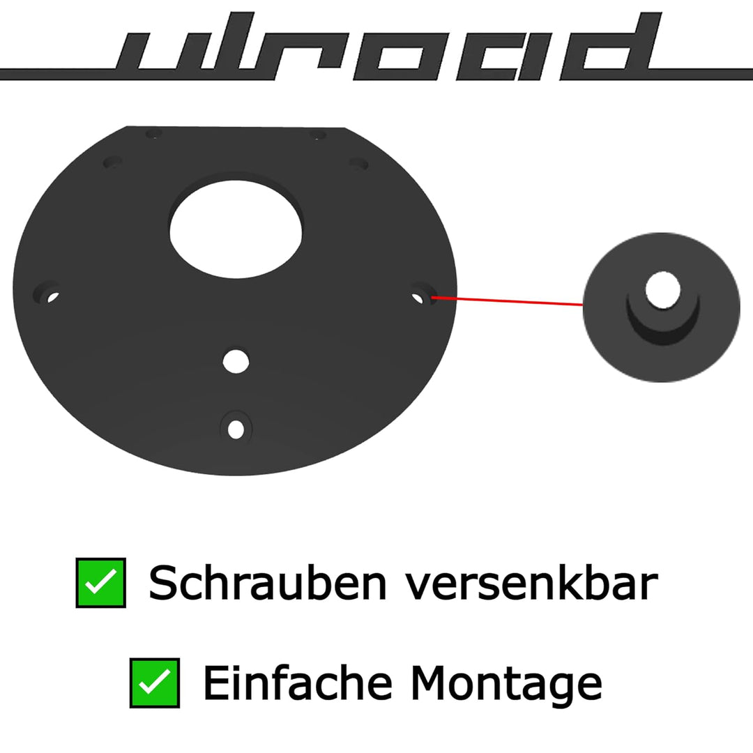 ULROAD Grundplatte Gleitplatte Fräsplatte passend für Bosch POF1400ACE 1200AE Oberfräse Fräse Router