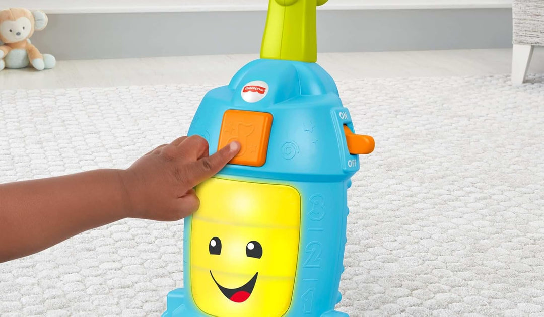 Fisher-Price Laugh & Learn Light-Up Learning Vacuum, Baby and Toddler Push Toy, Multicolour, Ages 12
