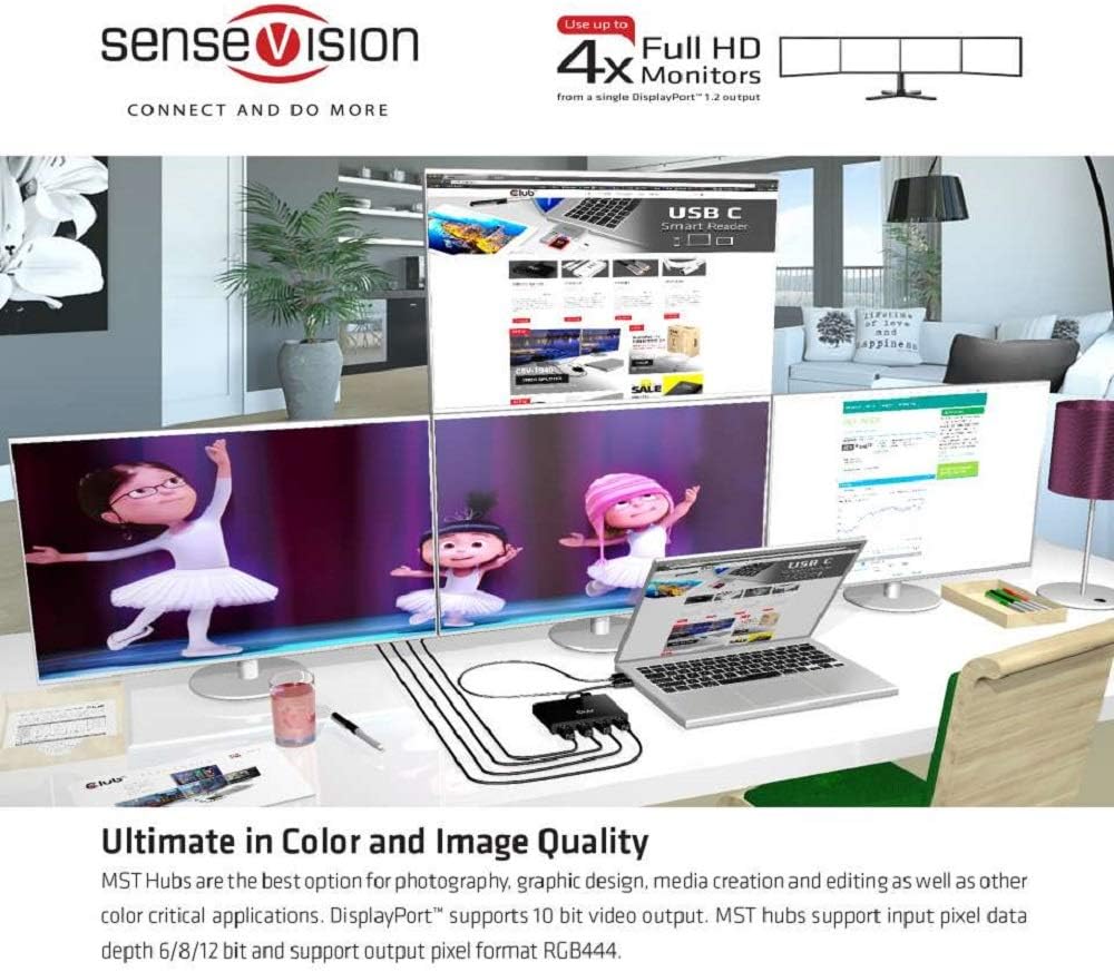 Club 3D csv-6400 Multi Stream Transport (MST) Hub DisplayPort Schwarz, Multi Stream Transport (MST)