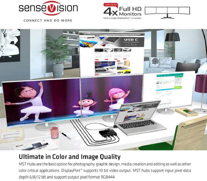 Club 3D csv-6400 Multi Stream Transport (MST) Hub DisplayPort Schwarz, Multi Stream Transport (MST)