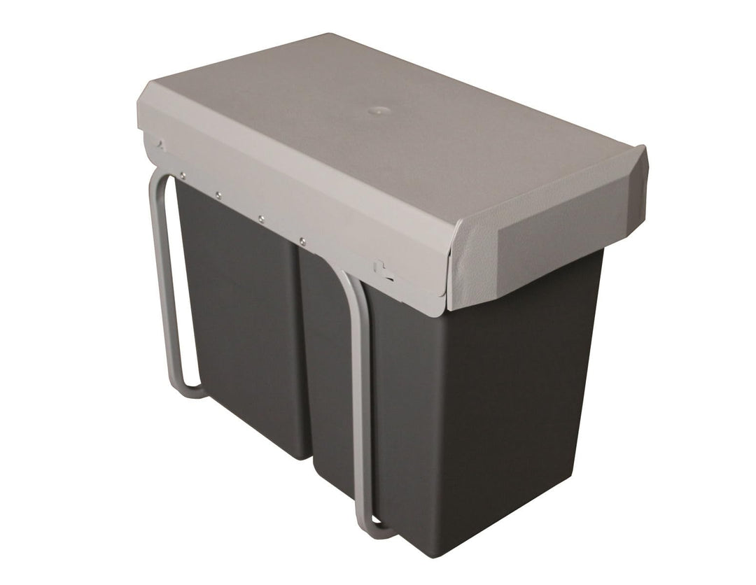 Victory Einbau-Abfallsammler Double Man - 28 Liter (2x14 Liter) Silber/anthrazit ab 30er Schrankbrei