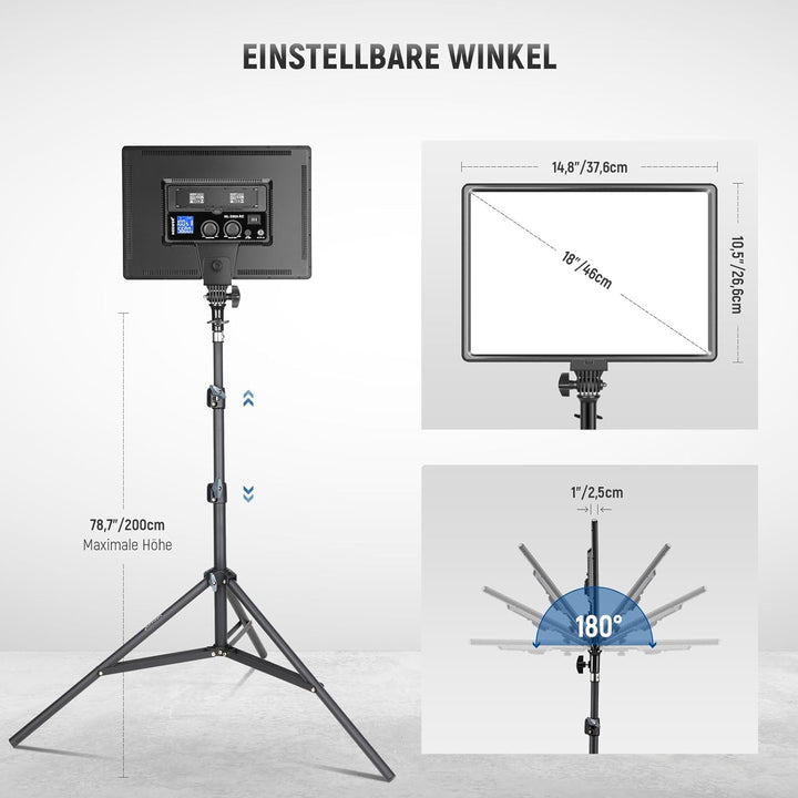 NEEWER 18" LED Videolicht Panel Set, Streaming licht mit 2 STK 45W Dimmbar Zweifarbig, mit Fernbedie