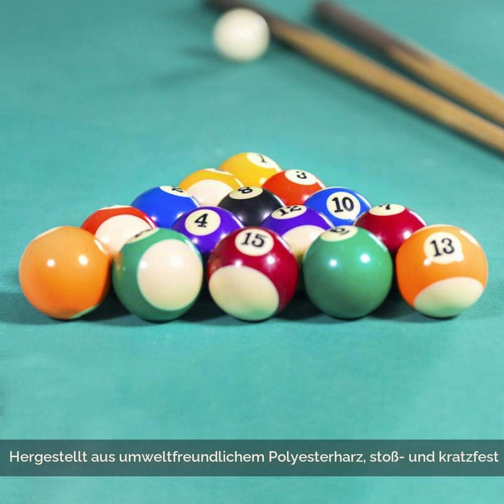 MAGT Billardkugeln Set, 16 Stück 38 mm Billardkugel Set Harz Billard Kugel Set Kleine Billiard Tisch