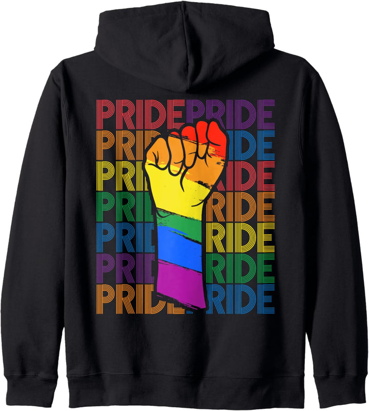 Gay Pride Monat Revolution Kampf Faust Regenbogen LGBT Kapuzenjacke