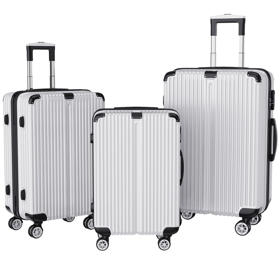 Generisch Handgepäck Koffer Organizer Set 3-TLG, Reisekoffer Set mit Gepäckwaage, 4 Rollen und TSA S