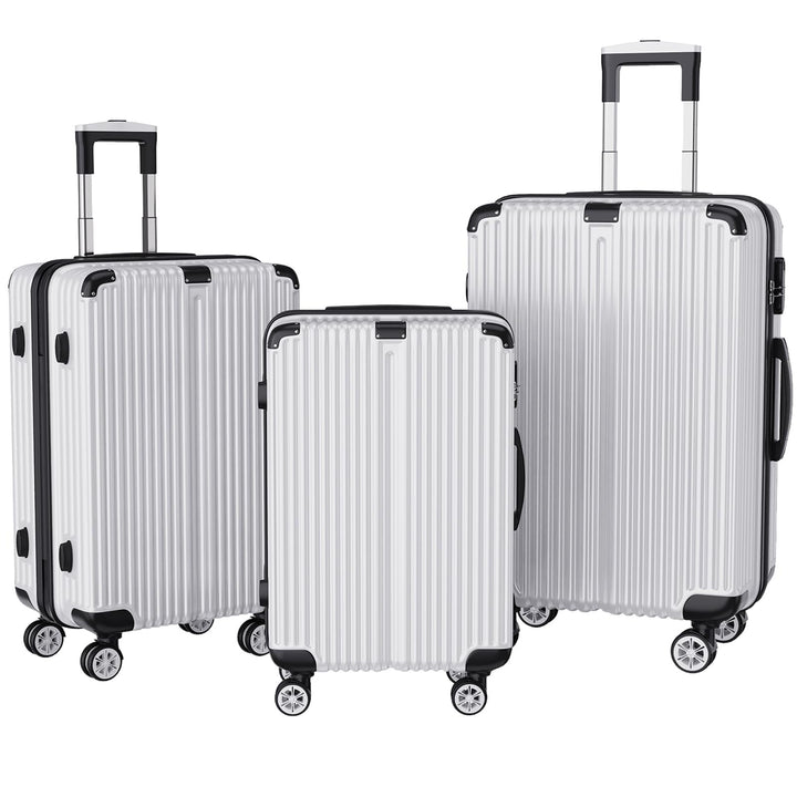 Generisch Handgepäck Koffer Organizer Set 3-TLG, Reisekoffer Set mit Gepäckwaage, 4 Rollen und TSA S