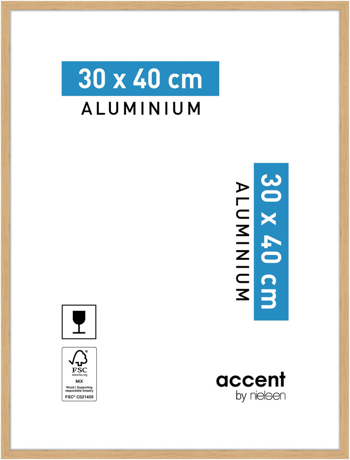 accent by nielsen Aluminium Bilderrahmen Duo, 30x40 cm, Eiche 30 x 40 cm Eiche, 30 x 40 cm Eiche