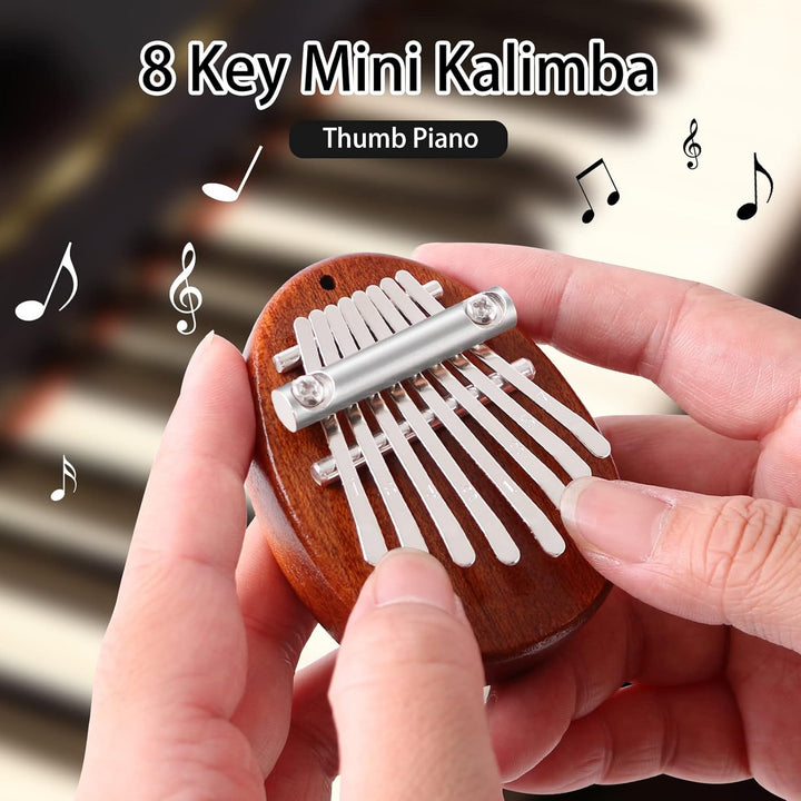 EASTROCK 8 Tasten Mini Kalimba, Finger Daumen Klavier mit Zubehör Anhänger Geschenk, Exquisite Finge