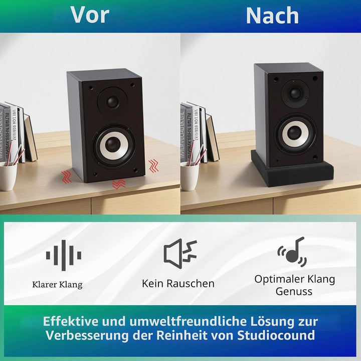 JBER Akustik-Isolationspads, Studio-Monitor-Lautsprecher-Isolationsschaum-Pads, hochdichter Akustiks