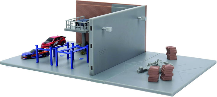 Jada Toys Fast and Furious Han's Garage - Nano Diorama (26,5x16,5 cm) inklusive 2 Modellautos (Mitsu