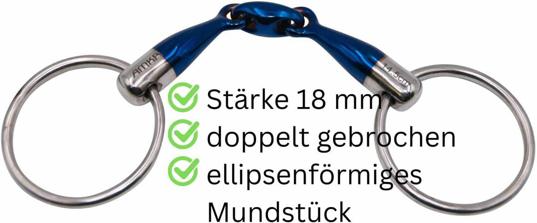 AMKA Wassertrense Sweet Iron doppelt gebrochen Stärke 18 mm Ringe 65 mm 14,5, 14,5