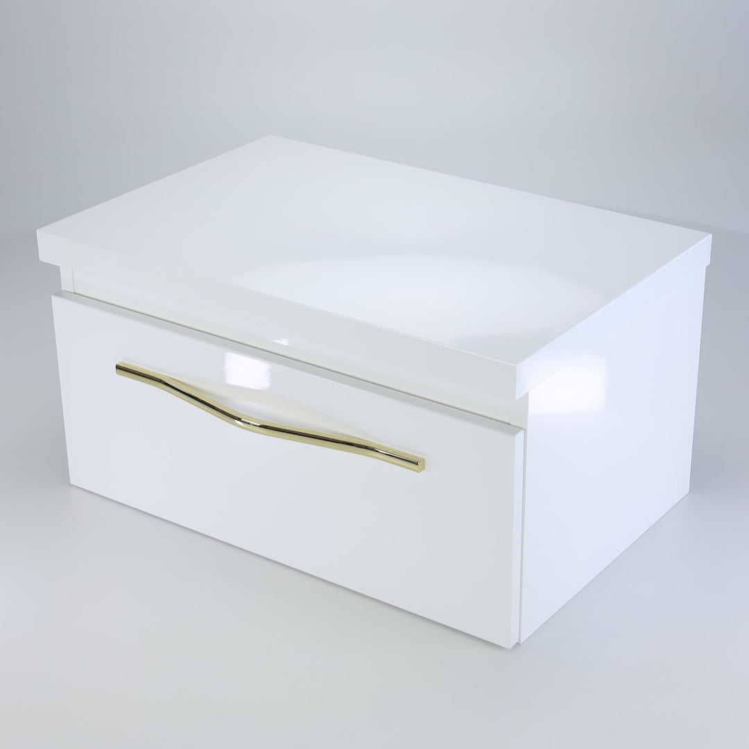paplinskimoebel Girona Waschtischplatte für Aufsatzbecken Waschbecken, 80 x 40 x 3,6 cm weiss Hochgl