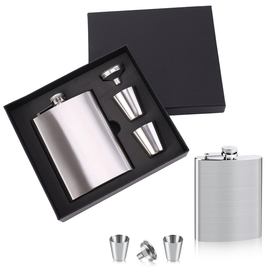flachmann edelstahl,flask 8 oz mit mit trichter edelstahl und weinbecher,flachmann gross auslaufsich