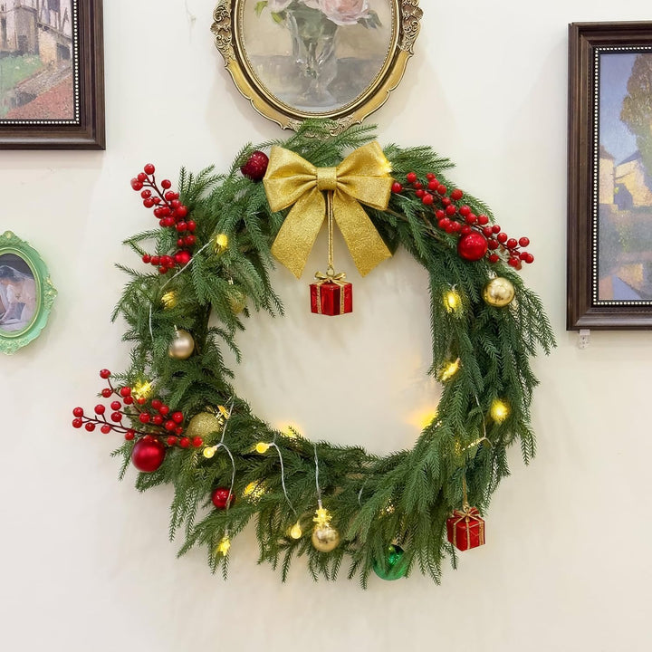Laelfe 2 Stück Weihnachtliche Norfolk Kieferngirlande, 183 cm | Real Touch PE Norfolk Pine Girlande,