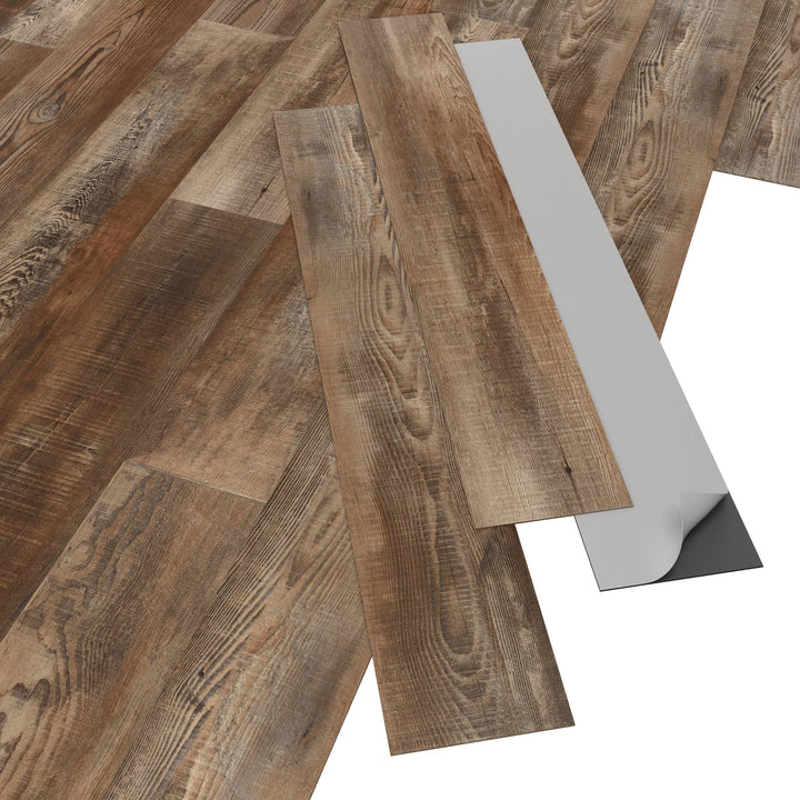 ARTENS - PVC Bodenbelag ROBESA - Selbstklebende Vinyl-Dielen - Vinylboden - Holz-Effekt - Dunkelbrau