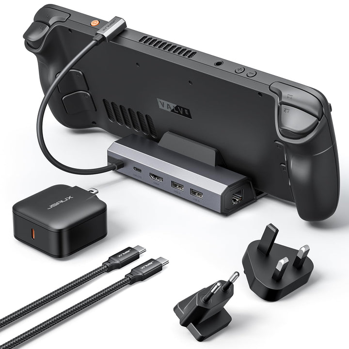 JSAUX Docking Station mit 65W Ladegerät, kompatibel mit Steam Deck OLED/ROG Ally X/Legion Go (S), 5-